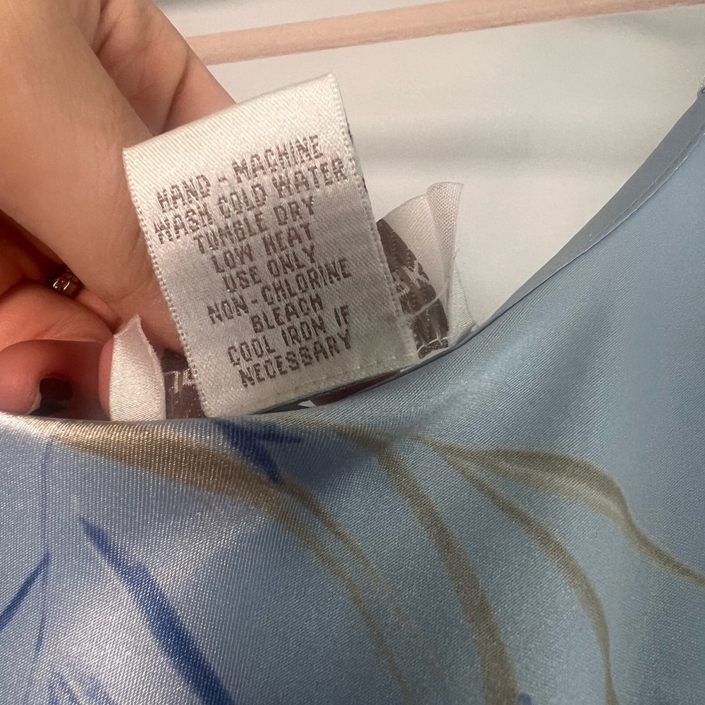 Jones New York Blue Slip Dress Silky Floral Nightgown - Picture 4 of 8